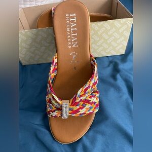 Italian Shoemakers Vibrant Braided Sandals